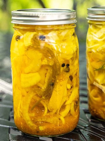 Pickled Fennel in Mason Jar