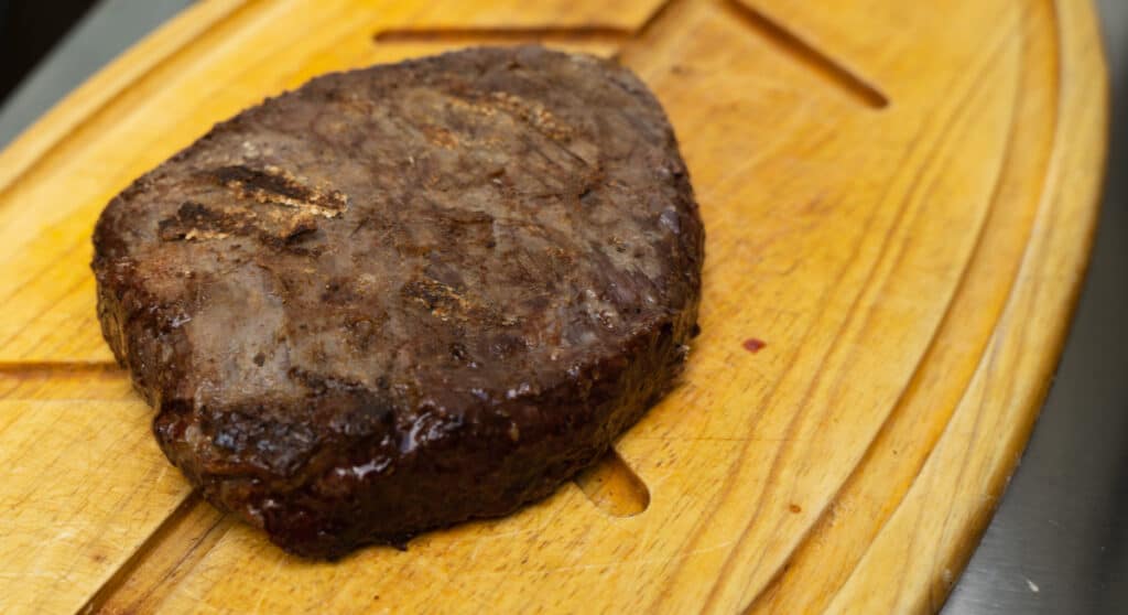 Cut of Flank Steak on cutting board