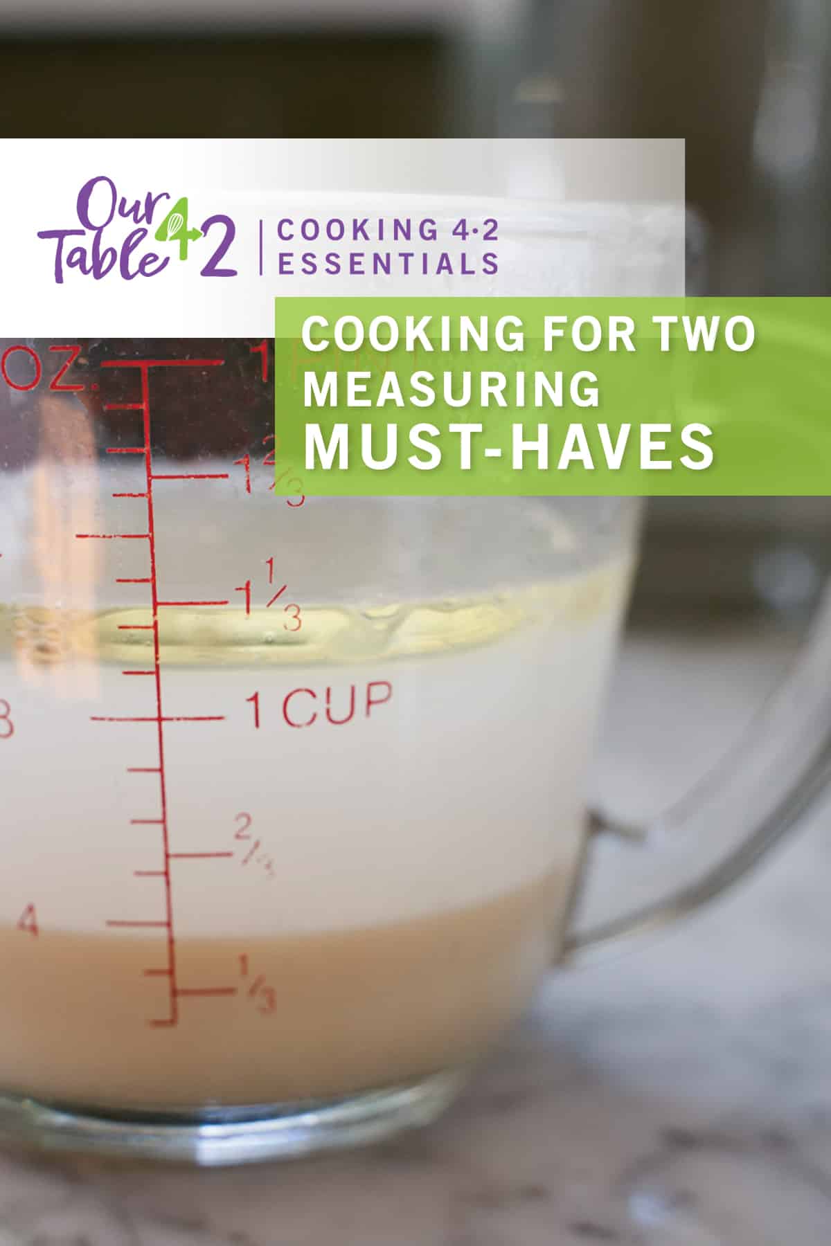 2 cup glass liquid measuring cup with oil, milk and water inside