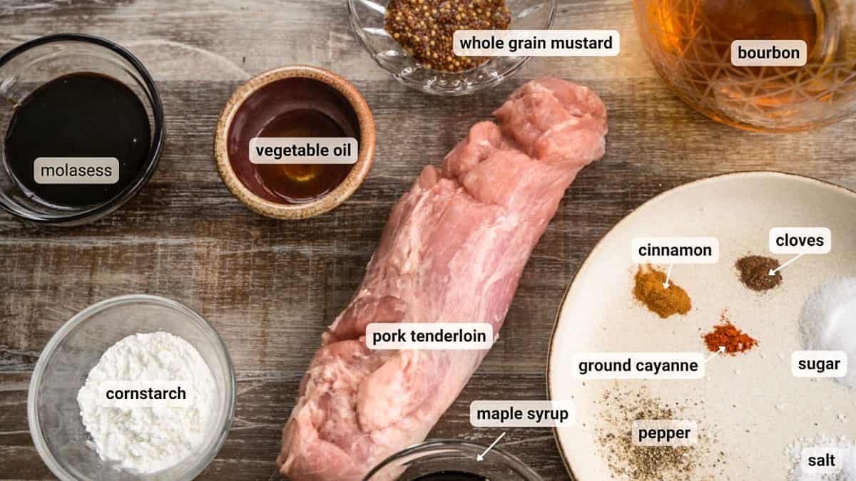 pork slider ingredients on a wooden table