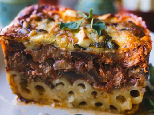 Greek Baked Ziti with Lamb and Eggplant Casserole | Our Table 4•2