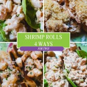 4 picture collage with 4 different variations of Shrimp Roll Sandwiches.